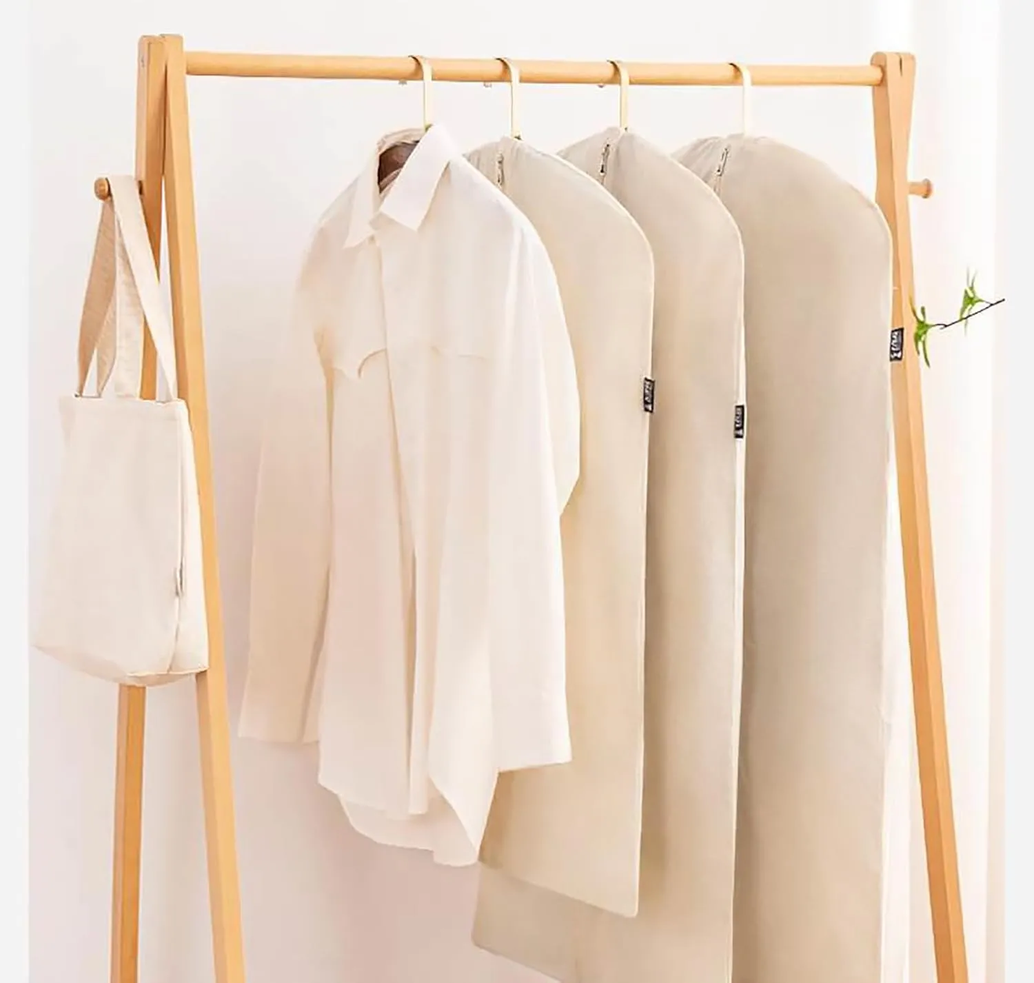 100% cotton canvas garment bags for closet storage and travel suit bags for clothes, coats, jackets, shirts, dresses suit garment cover for hanging clothes storage (24''x59''(2set))