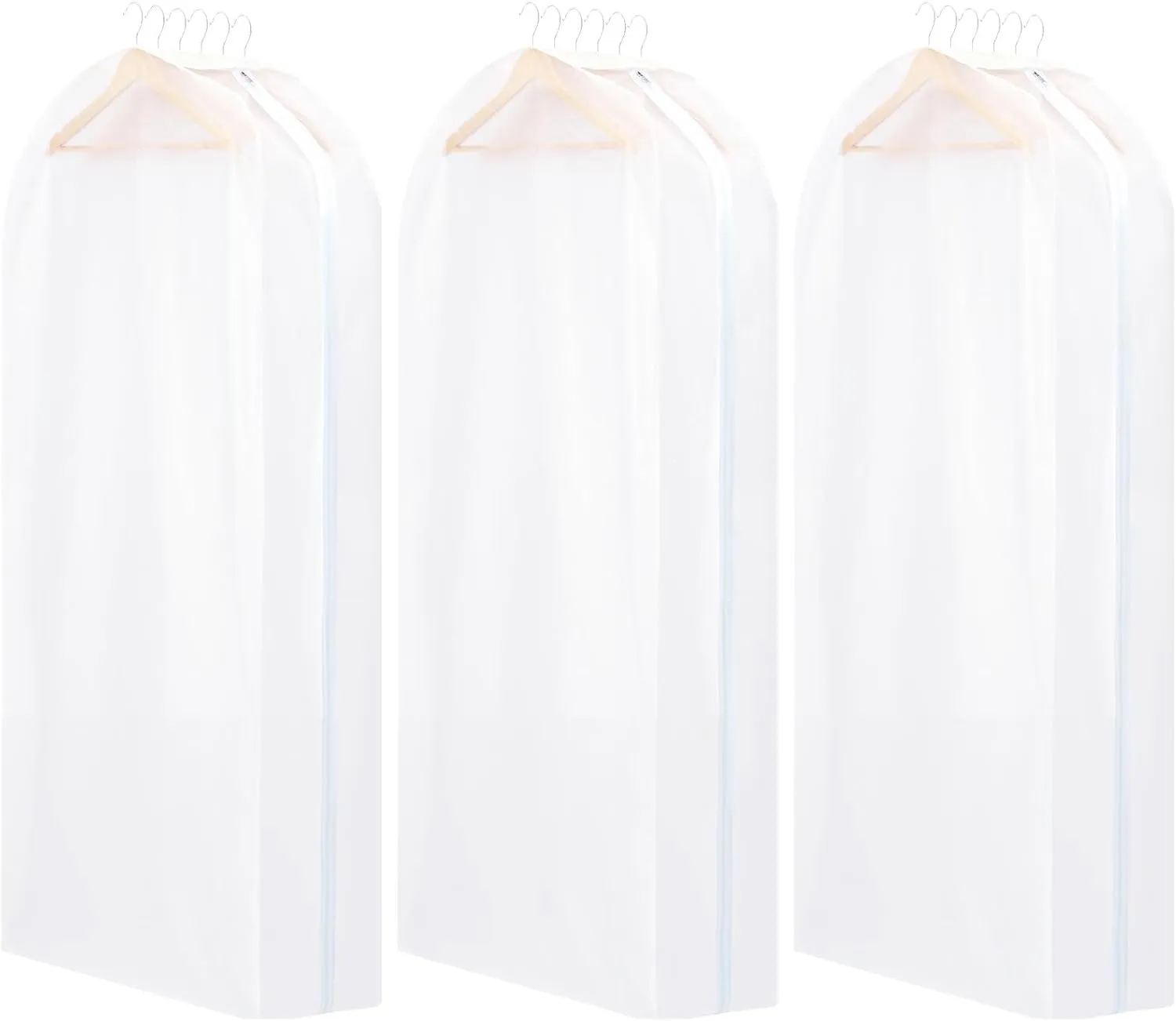 10" Gusseted Garment Bags for Hanging Clothes - 3 Packs Translucent Dress Bag for Closet Wardrobe Storage Travel - 51 inch