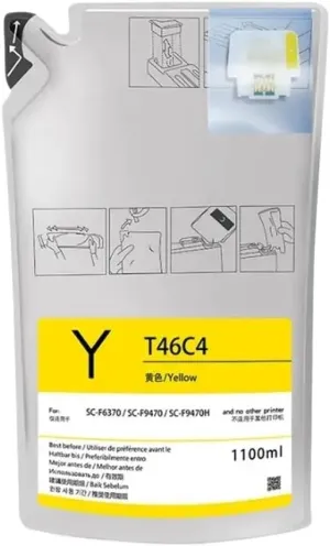 1100ML Ink Pack for Dye Sublimation Compatible with F6370 F9470 F9470H SC-F6370 SC-F9470 SC-F9470H T46C2 T46C3 T46C4 T46C8(46C4-Yellow)