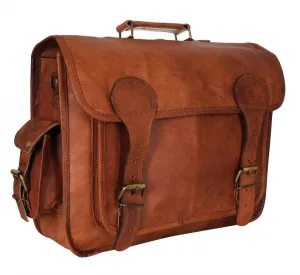 15" Genuine Leather Laptop Bag Adjustable & Convertible Straps