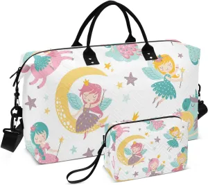 17831814_fairies_set_august_2021 Large Travel Duffel Bag, Sports Tote Gym Bag, Shoulder Weekender Overnight Bag for Women Men, Carry On Luggage with Toiletry Bags