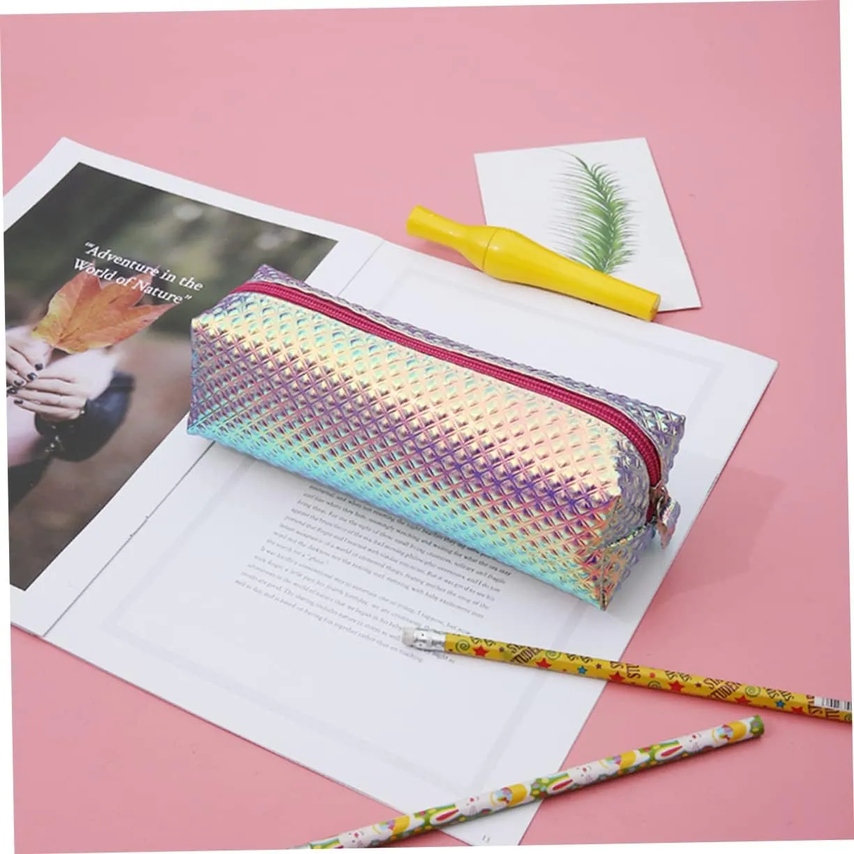 1pc Makeup Purple Waterproof Protable Organizer Scale Fish Handbag Fashion Carry Cosmetic Handy Bag, As Shown, Size 2