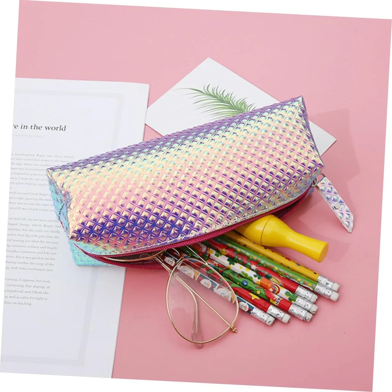 1pc Makeup Purple Waterproof Protable Organizer Scale Fish Handbag Fashion Carry Cosmetic Handy Bag, As Shown, Size 2