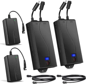 2-Pack Battery Pack for Reclining Furniture, 2500mAh Universal Power Supply with LCD Screen - for Electric Recliners, Lift Chairs, Sofas and Couch, only Compatible with 2-Pin Motion