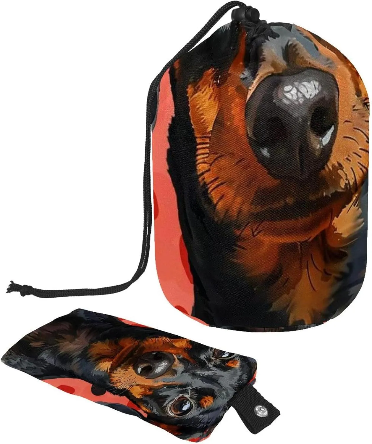 2 Pcs Cosmetic Bag bucket Travel Makeup Bags Large Capacity Soft Waterproof Portable Drawstring Cosmetic Bag, Love Surrounds Dachshund Dog