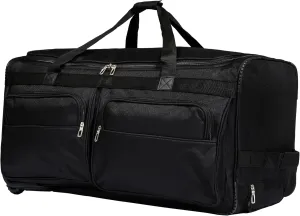 2 Wheeled Rolling Duffel Bag, Black, 30-Inch, 300001