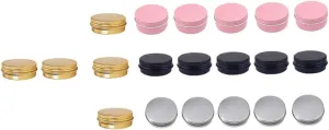 20pcs Colorful Aluminum Box Cream Box Travel Toiletry Bag Travel Size Toiletries Round Jars with Lids Aluminum Cosmetic Jar Cosmetics Container Aluminum Tin Jar Aluminum Cream Can