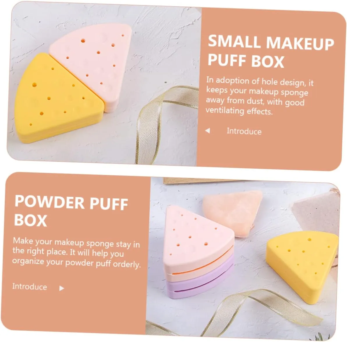 2pcs Bag Breathable Cosmetic Make Silicone Puff Makeup Holder Powder Storage Tool Organizer, Pinkx3pcs, 7.1x6.7cmx3pcs