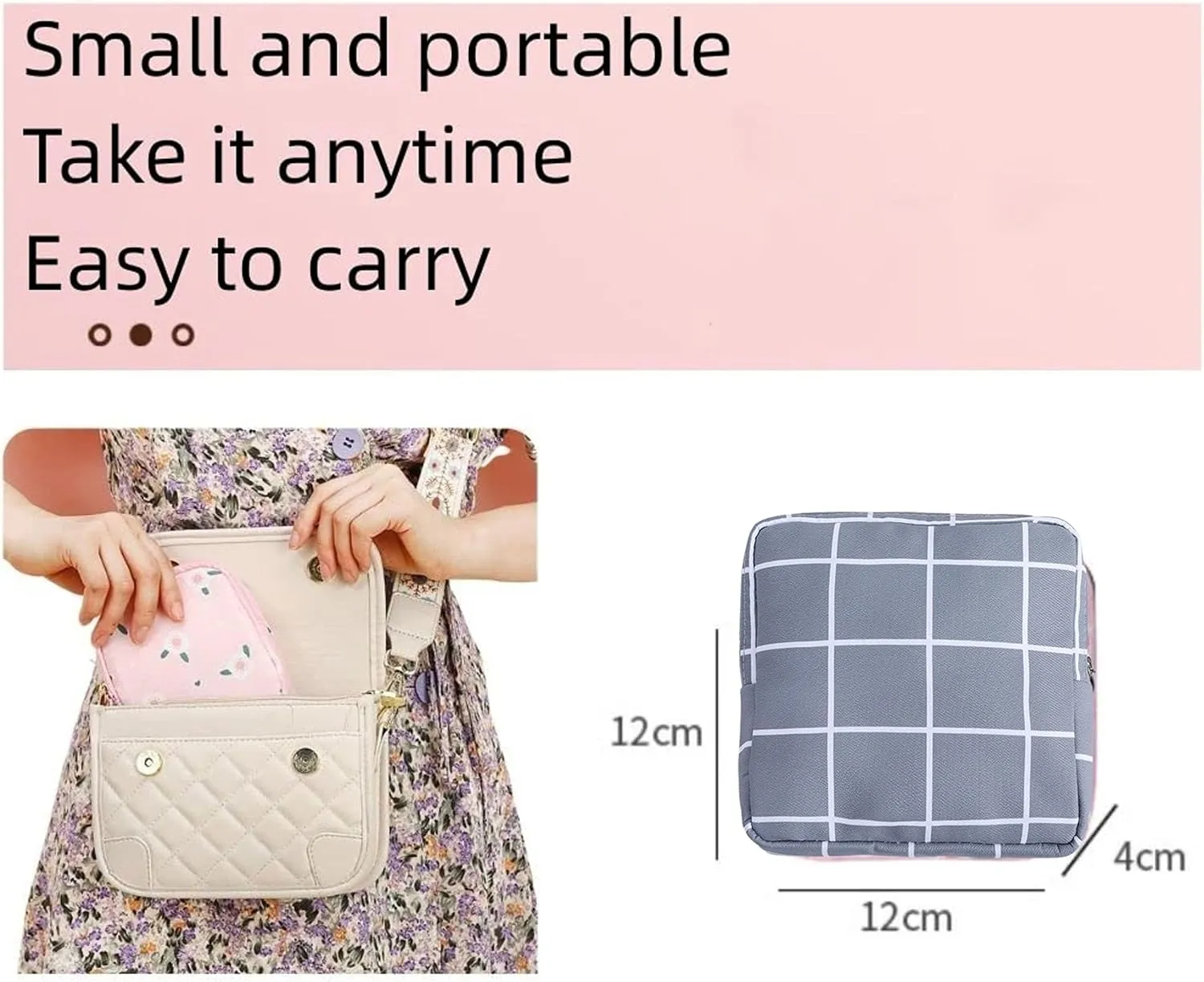 2PCS Mini Makeup Bag,Cute Pocket Cosmetic Bag,Portable Small Make Up Bags for Women,Travel Cosmetic Bag Small Makeup Pouch,Mini storage bag for Sanitary pad,coin,lipstick,jewelry
