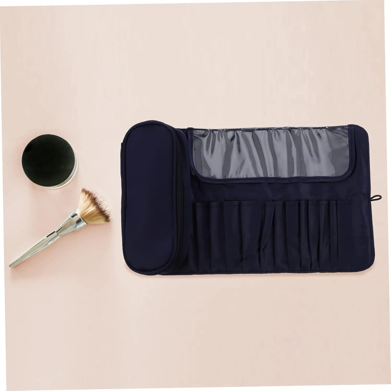 2pcs Multifunctional Makeup Brush Rolling Case Compact Cosmetic Pouch Toiletry Organizer for and Storage Stylish Design for Brushes and Essentials