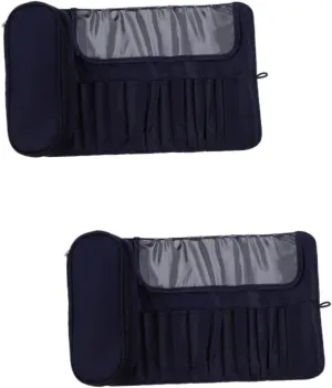 2pcs Multifunctional Makeup Brush Rolling Case Compact Cosmetic Pouch Toiletry Organizer for and Storage Stylish Design for Brushes and Essentials