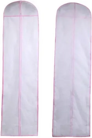 2Pcs Non Woven Fabric Wedding Dress Covers Long Dustproof Garment Bags for Family Use Protects Against Dirt for Transporting Clothes and Minimizing Creasing