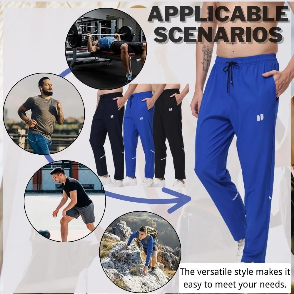 3 Pack Mens Athletic Sweatpants,Gym Joggers Pants for Men Running Jogging Pants,with Zip Pockets