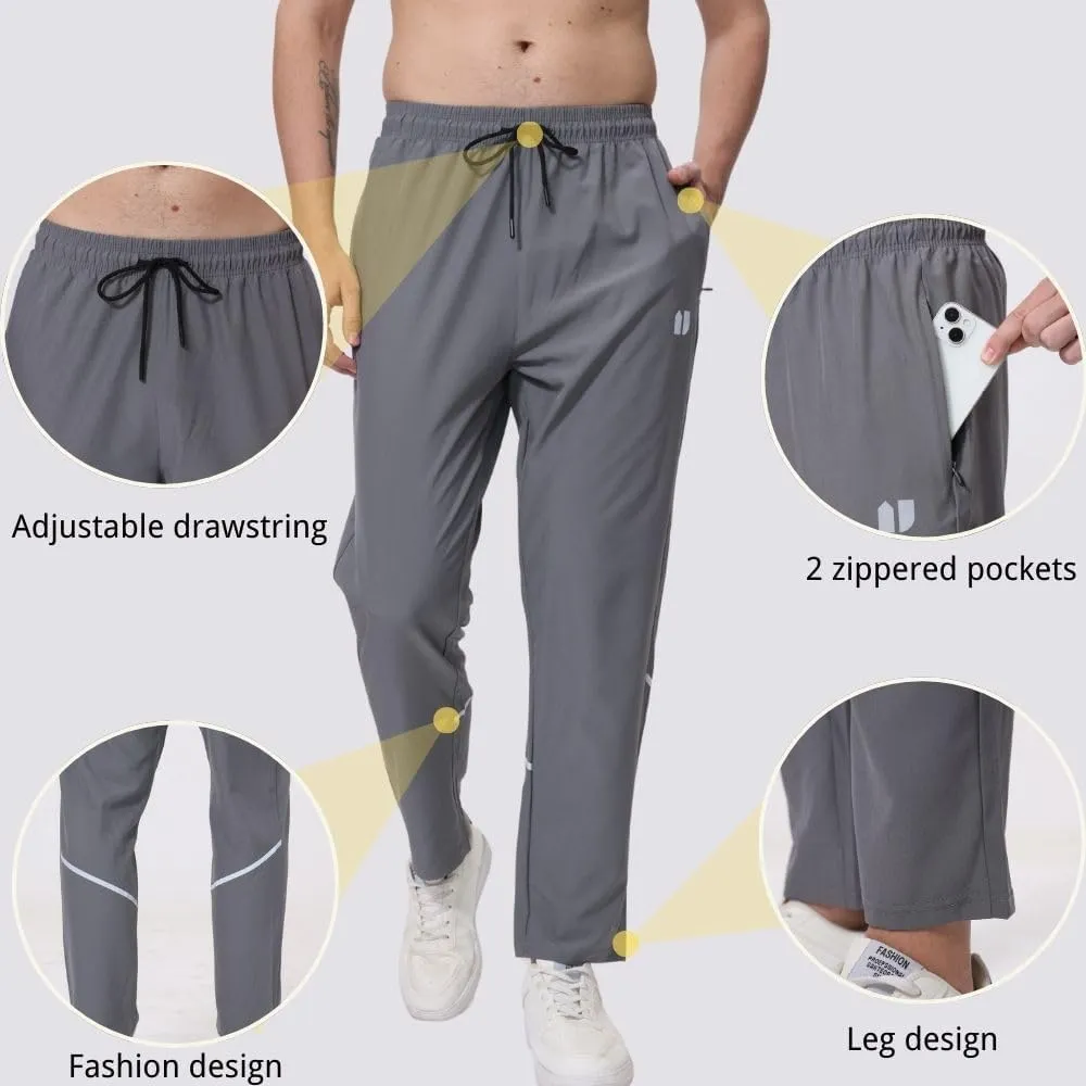 3 Pack Mens Athletic Sweatpants,Gym Joggers Pants for Men Running Jogging Pants,with Zip Pockets