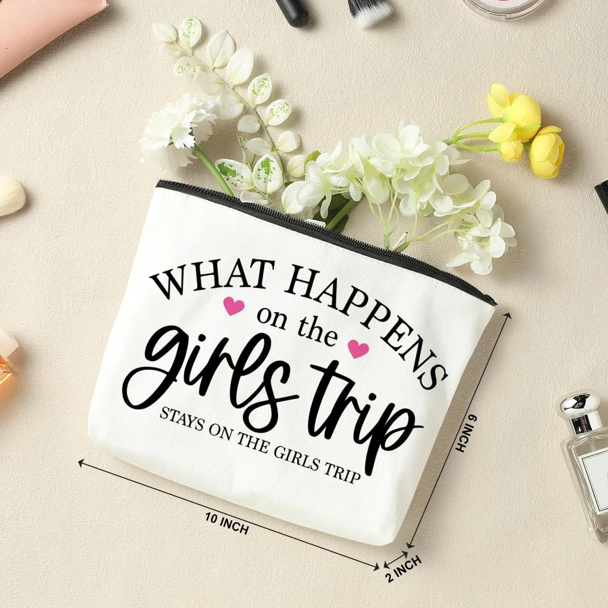 3 PCS Girls' Trip Favors Makeup Bag - Weekend & Bachelorette Party Gifts for Women