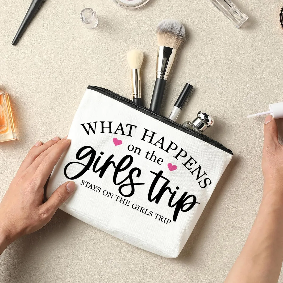 3 PCS Girls' Trip Favors Makeup Bag - Weekend & Bachelorette Party Gifts for Women