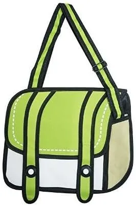 3D Style 2D Drawing Cartoon Bag Comic 3D Messenger Bag