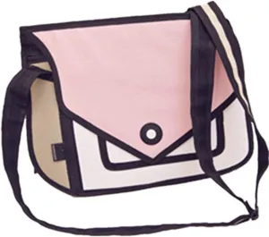 3D Style 2D Drawing Cartoon Handbag Shoulder Canvas Messenger Bag