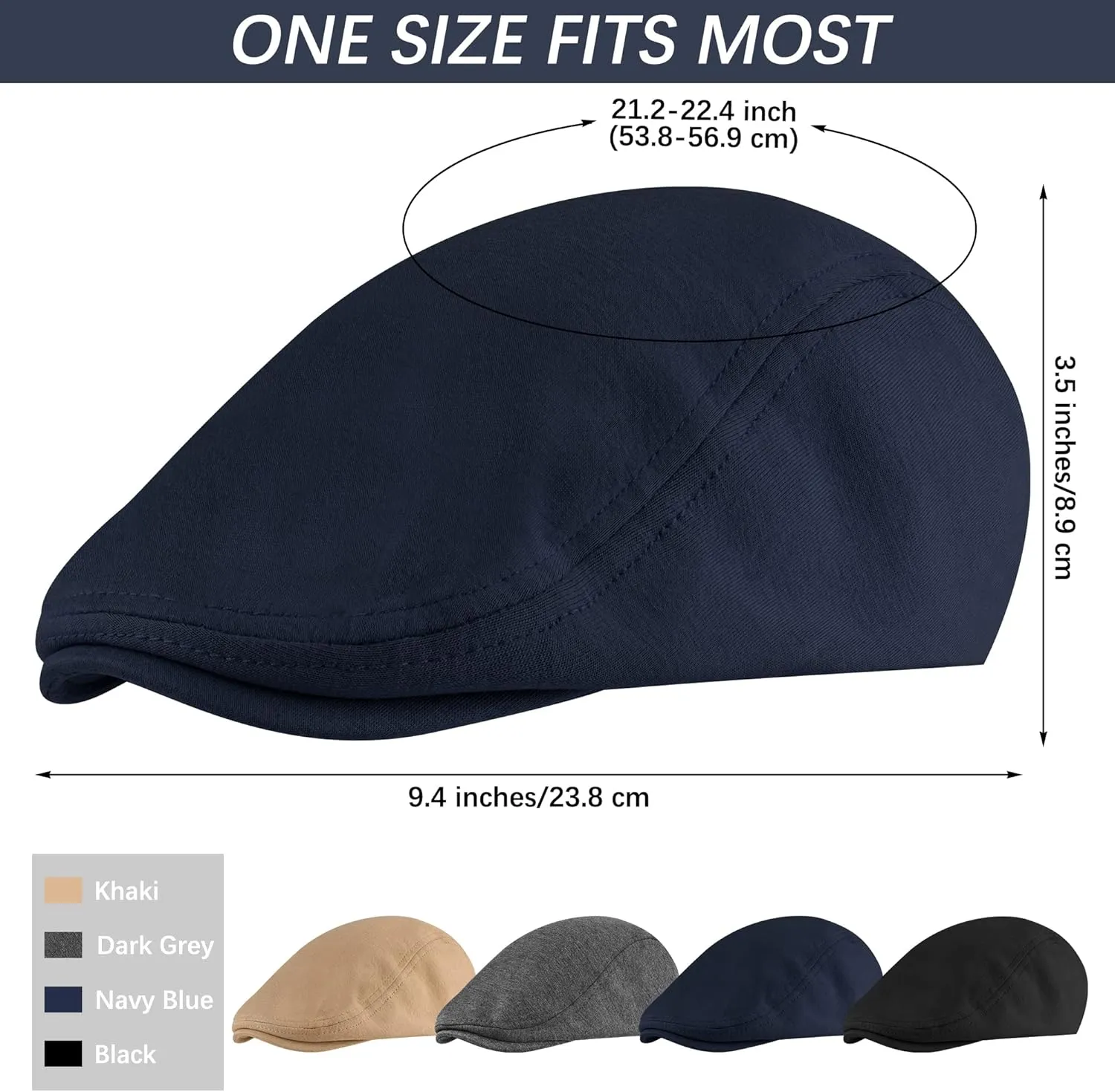 4 Pieces Newsboy Men's Hat Newsboy Cap Flat Cap Soft Stretch Fit Men Cap Cabbie Hunting Cap for Men Outdoor Daily Use
