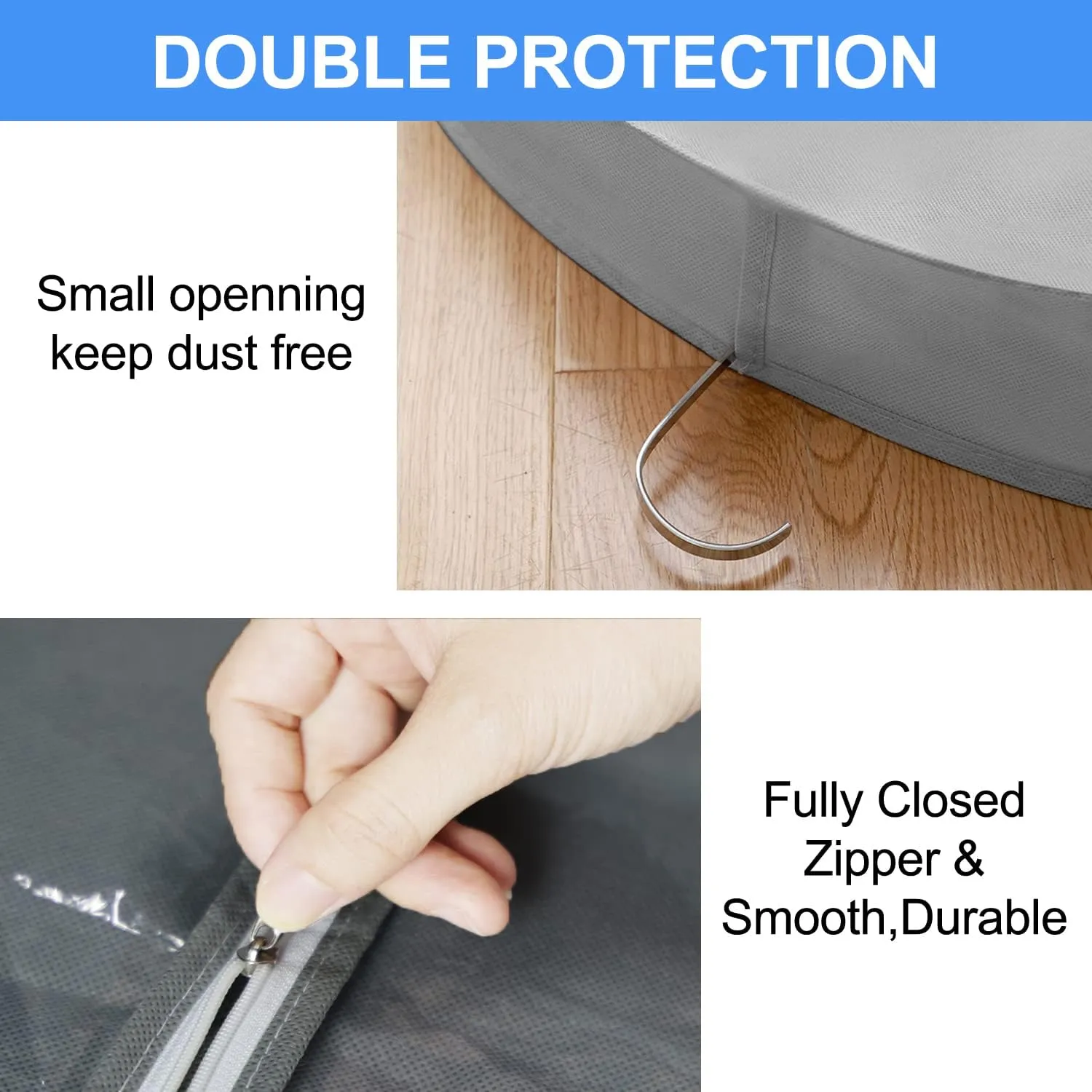 40" Garment Bags, Clear Suits Covers with 4" Gussetes for Hanging Clothes Closet Storage Travel, Plastic Protector for Coat, Jacket, Sweater, Shirts, 3 Packs
