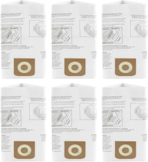 6 Packs A Fable 16 and 20 Gallon Wet/Dry Vacuum Collection Bags replace for Craftsman、shop vec and riged CMXZVBE38749, Universal Vacuum Filter Bags