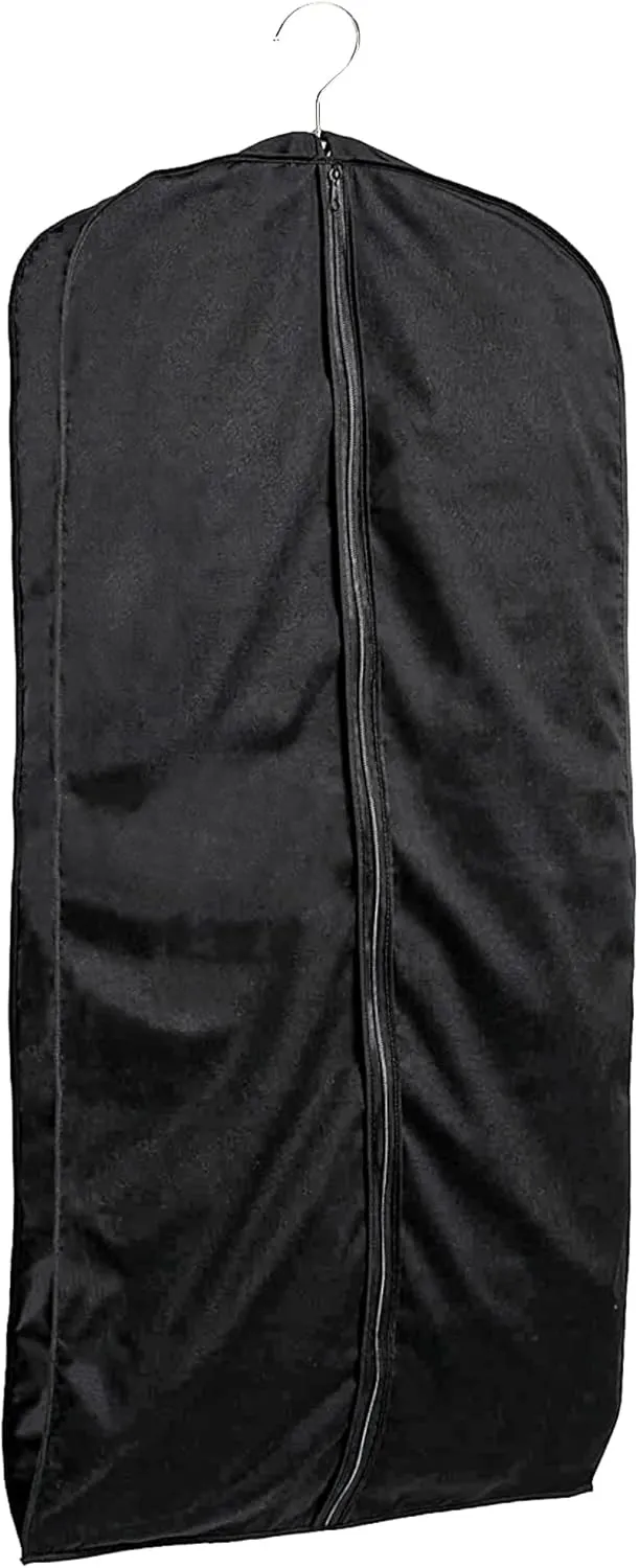 60" Luxury Fur Coat Cotton Blend Cloth Garment Bags for Travel & Hanging Clothes (Black) - Suit Covers Garment Bag for Men & Women Dress Bag - Closet Storage Suit Bag, Dress Bags, Coat Storage