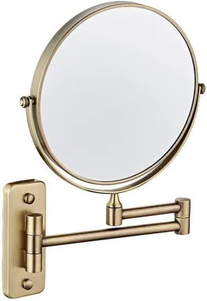 8-Inch Two-Sided Swivel Wall Mounted Makeup Mirror with 3X Magnification - Extending Folding Bathroom Shaving Cosmetic Mirror in Bronze Color Cosmetic Mirror