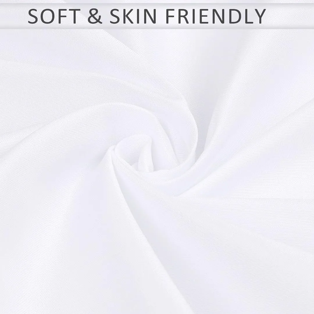 8 Packs White Table Cloth Rectangle 60x102 Inch for 6 Foot Rectangle Tables, Wrinkle Resistant Polyester Fabric Tablecloth Washable Rectangular Table Covers for Dining Wedding Party Buffet