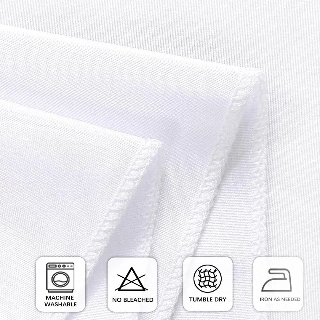 8 Packs White Table Cloth Rectangle 60x126 Inch for 8ft Rectangle Tables, Wrinkle Resistant Polyester Fabric Tablecloth Washable Rectangular Table Covers for Wedding Party Banquet Dining