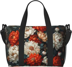 A cluster of flowers print Travel Duffel Bag, Sports Tote Gym Bag, Swim Pool Bag Large Shoulder Tote Bag for Beach Weekender