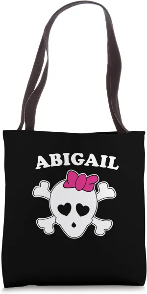 Abigail First Name Design: Pirate Flag and Hair Bow Tote Bag