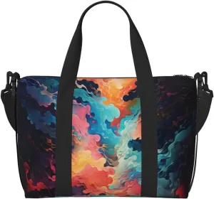 abstract deep ocean print Travel Duffel Bag, Sports Tote Gym Bag, Swim Pool Bag Large Shoulder Tote Bag for Beach Weekender, 202-406-121