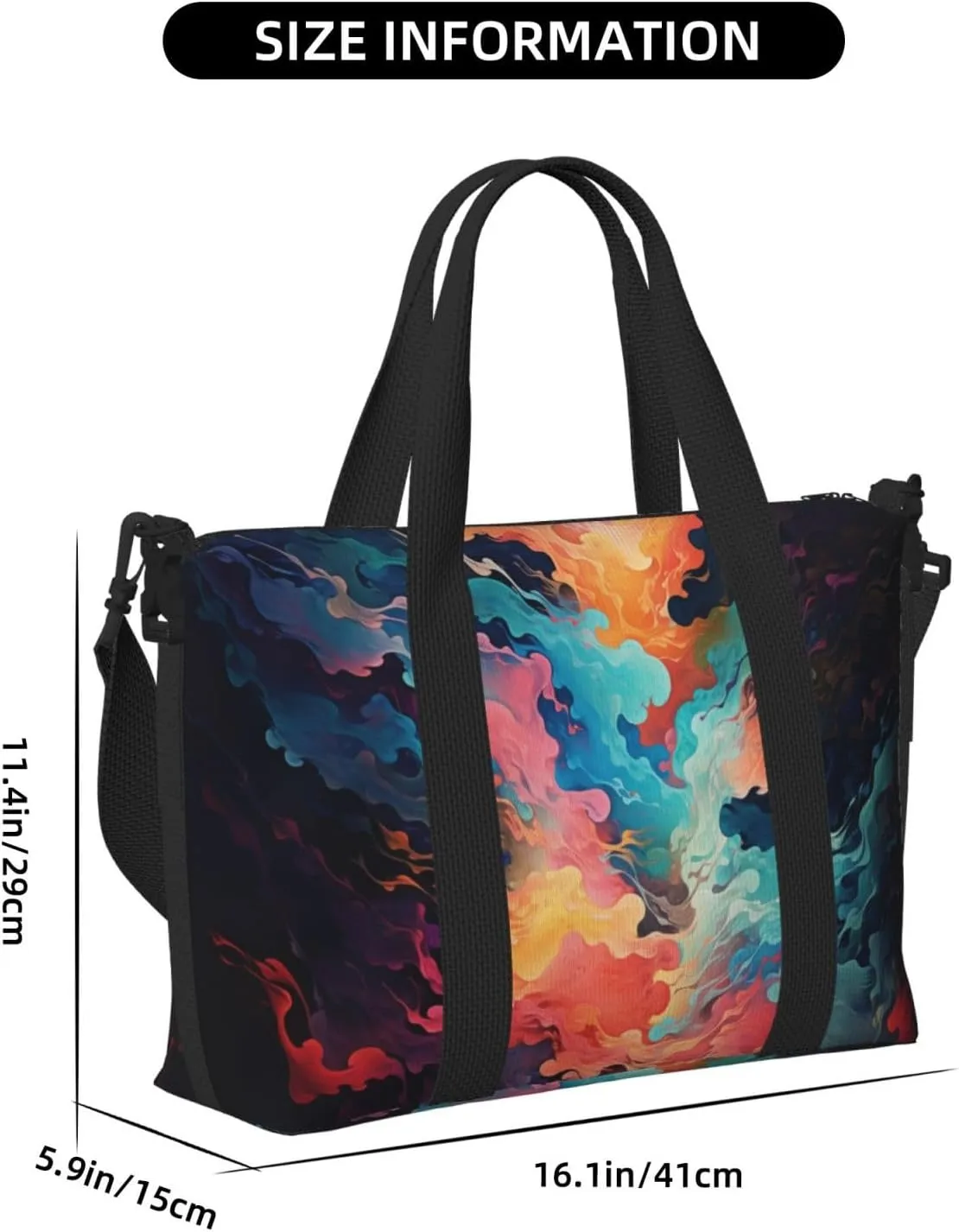 abstract deep ocean print Travel Duffel Bag, Sports Tote Gym Bag, Swim Pool Bag Large Shoulder Tote Bag for Beach Weekender, 202-406-121