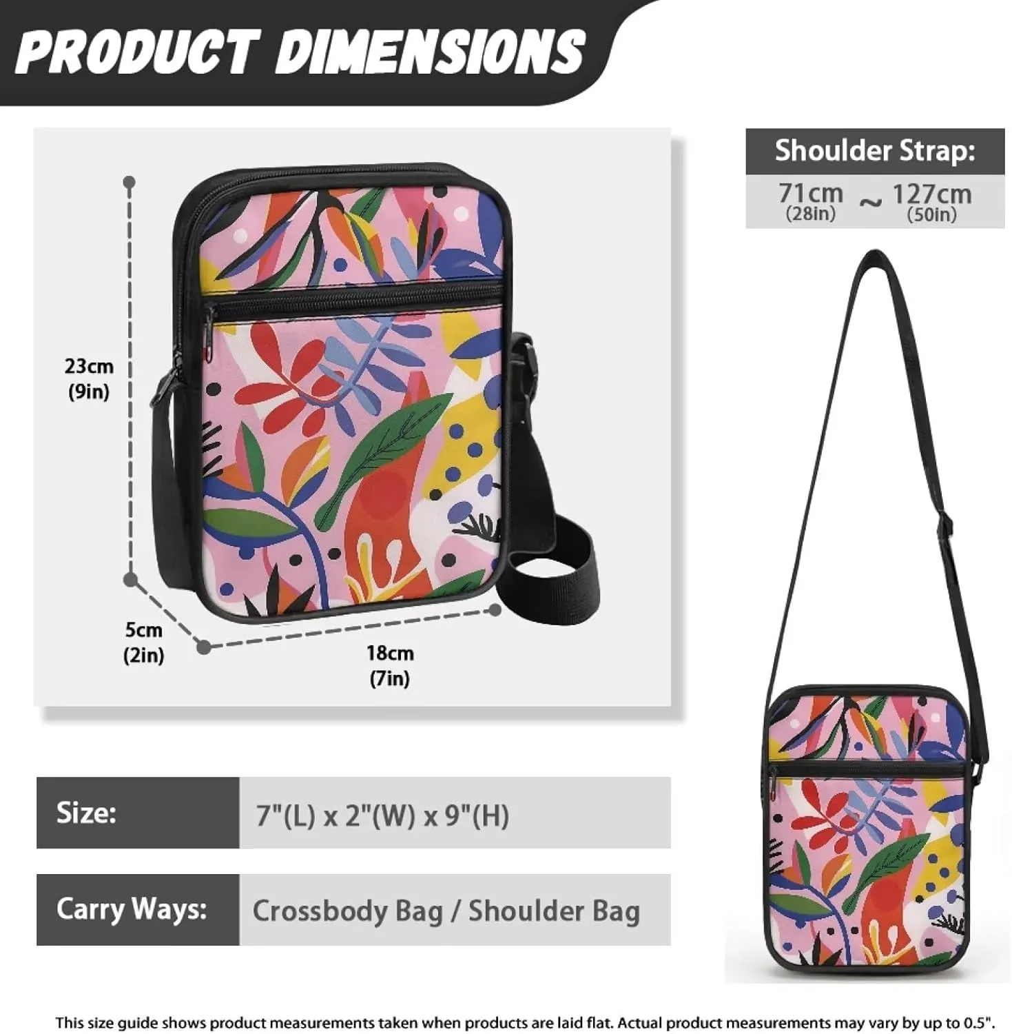 Abstract Geometry Small Messenger Bag Lightweight Crossbody Purse for Women Men Artists Painters Trendy for Exhibitions Travel Daily Working College Student Coin Cellphone Canvas Satchel Pouch