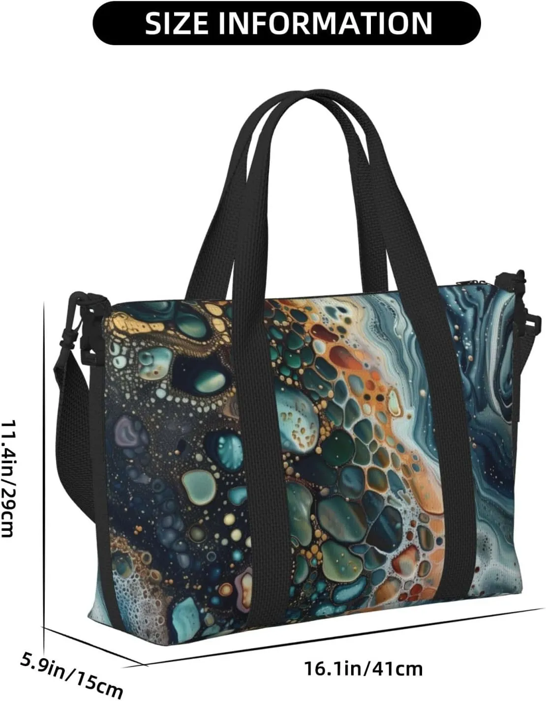 abstract pattern print Travel Duffel Bag, Sports Tote Gym Bag, Swim Pool Bag Large Shoulder Tote Bag for Beach Weekender, 202-406-121