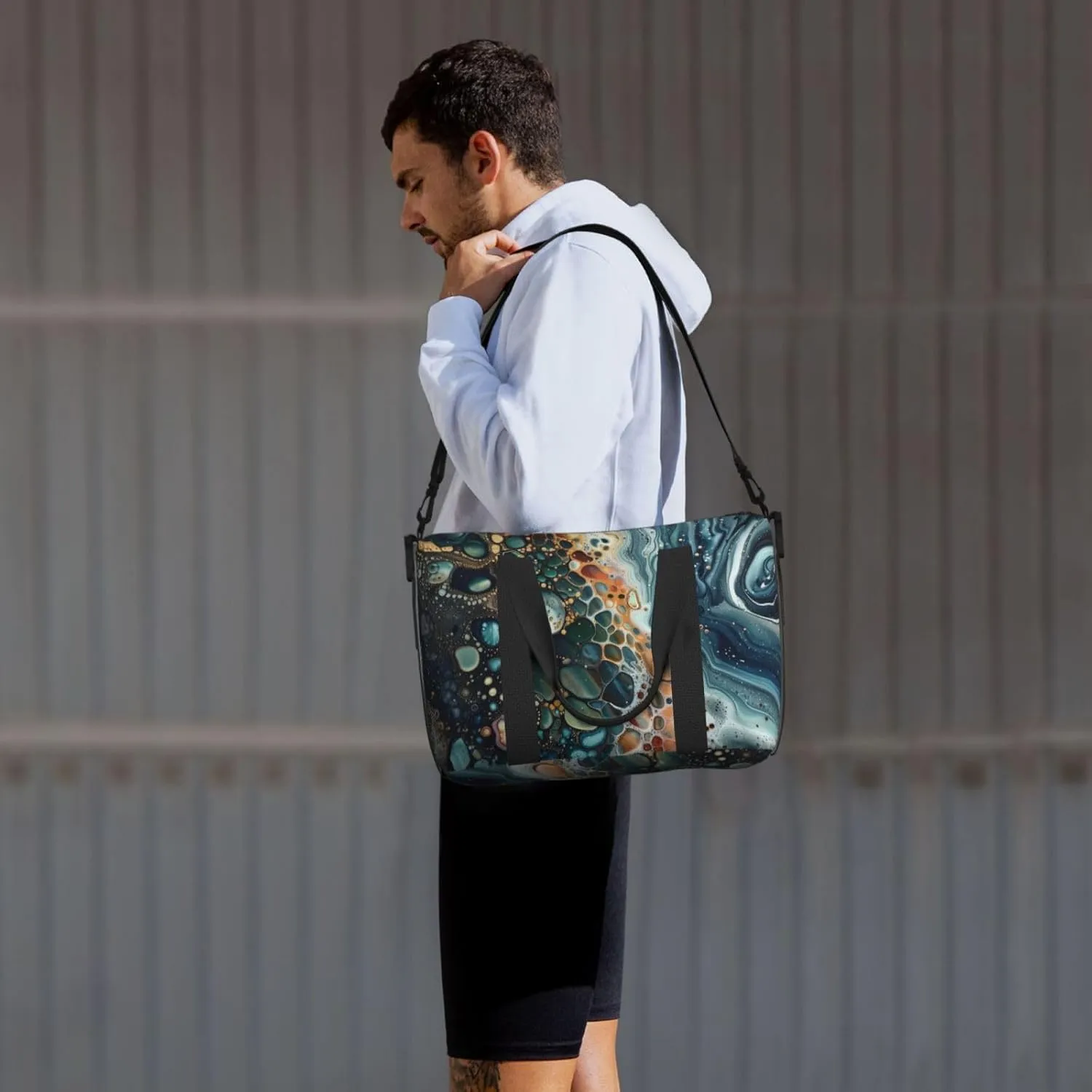 abstract pattern print Travel Duffel Bag, Sports Tote Gym Bag, Swim Pool Bag Large Shoulder Tote Bag for Beach Weekender, 202-406-121