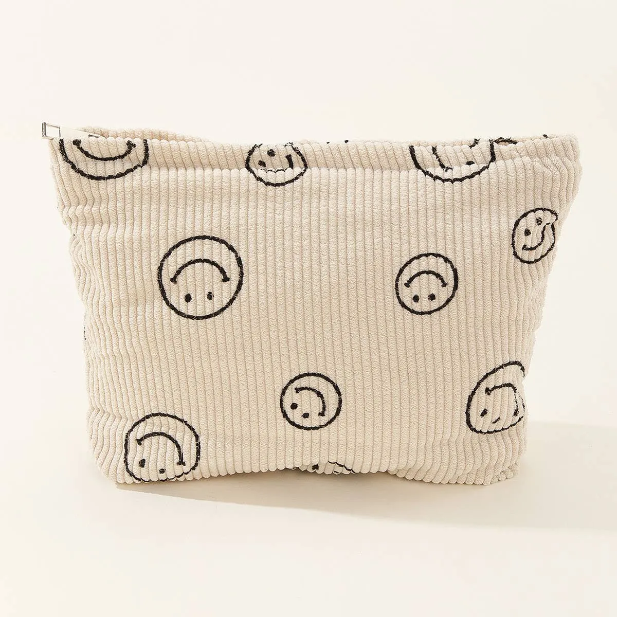 ACCITY - SIMPLE SMILEY FACE LARGE COSMETIC BAG_CWAB1036: Green / (OS) 1