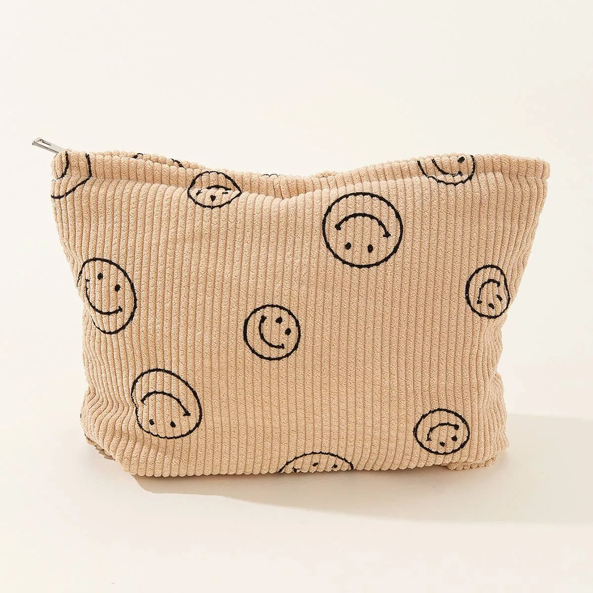 ACCITY - SIMPLE SMILEY FACE LARGE COSMETIC BAG_CWAB1036: Green / (OS) 1