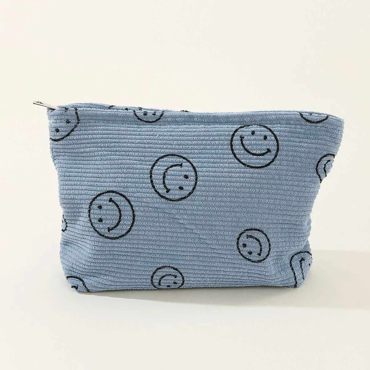 ACCITY - SIMPLE SMILEY FACE LARGE COSMETIC BAG_CWAB1036: Green / (OS) 1