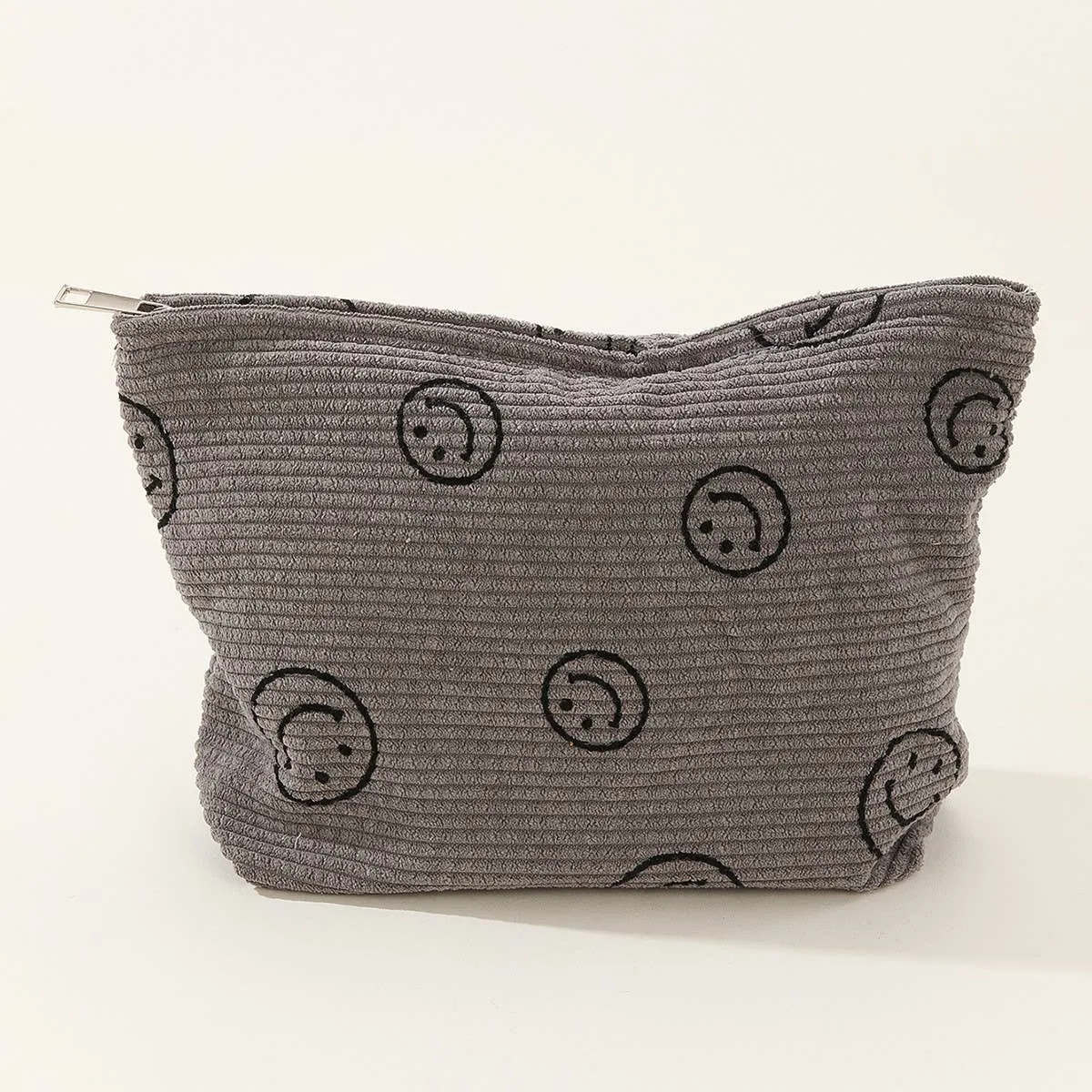 ACCITY - SIMPLE SMILEY FACE LARGE COSMETIC BAG_CWAB1036: Green / (OS) 1