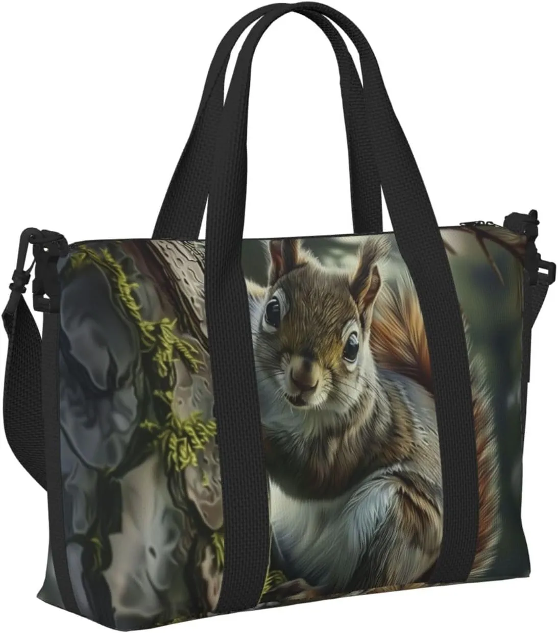 adorable squirrel print Travel Duffel Bag, Sports Tote Gym Bag, Swim Pool Bag Large Shoulder Tote Bag for Beach Weekender