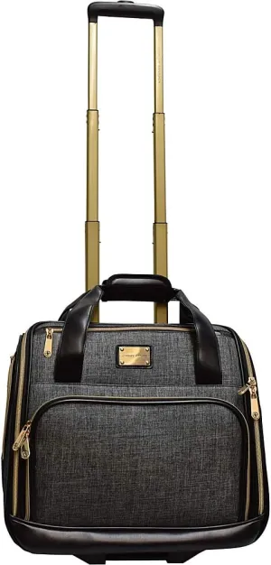 Adrienne Vittadini Two-Tone Nylon Wheeled Under seat Weekender With Workbook Sleeve