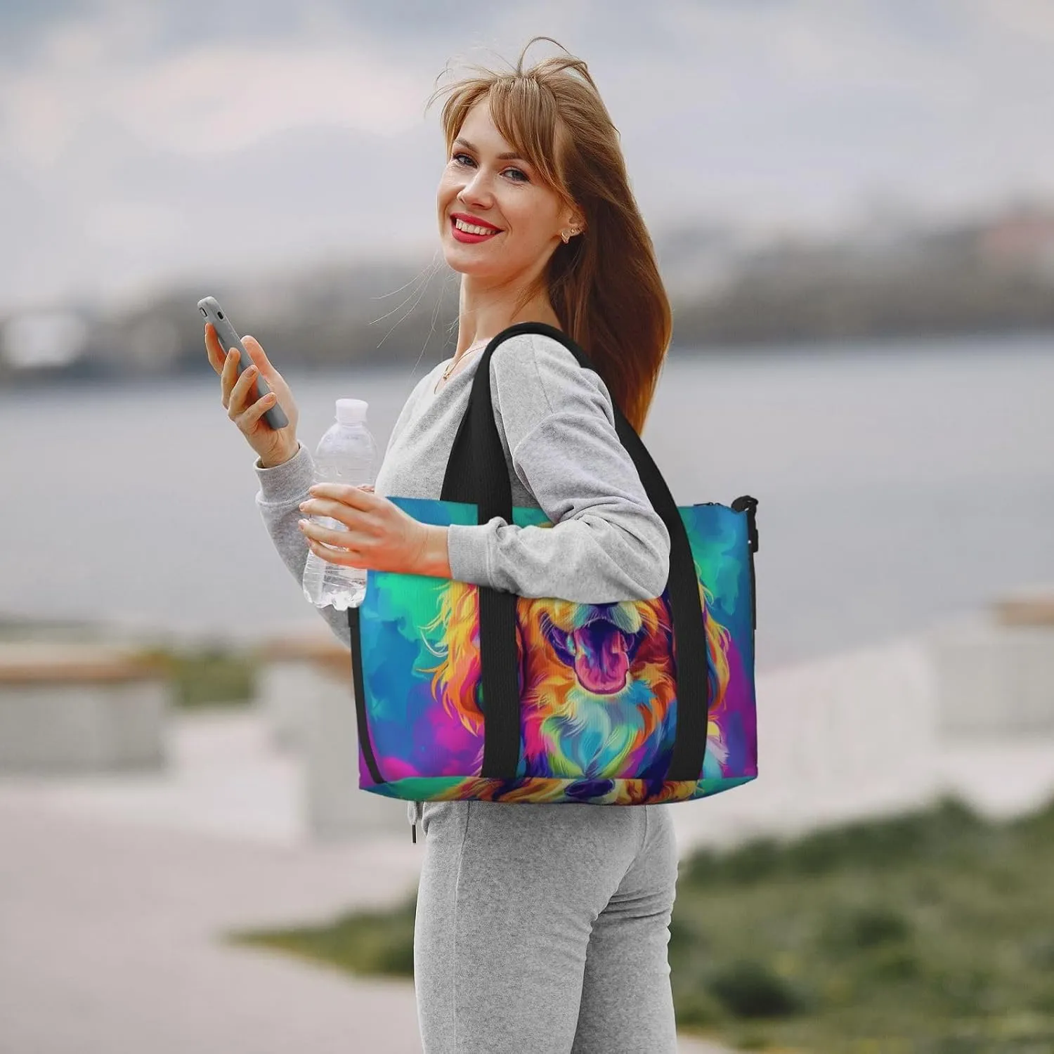 afghan hound dog print Travel Duffel Bag, Sports Tote Gym Bag, Swim Pool Bag Large Shoulder Tote Bag for Beach Weekender