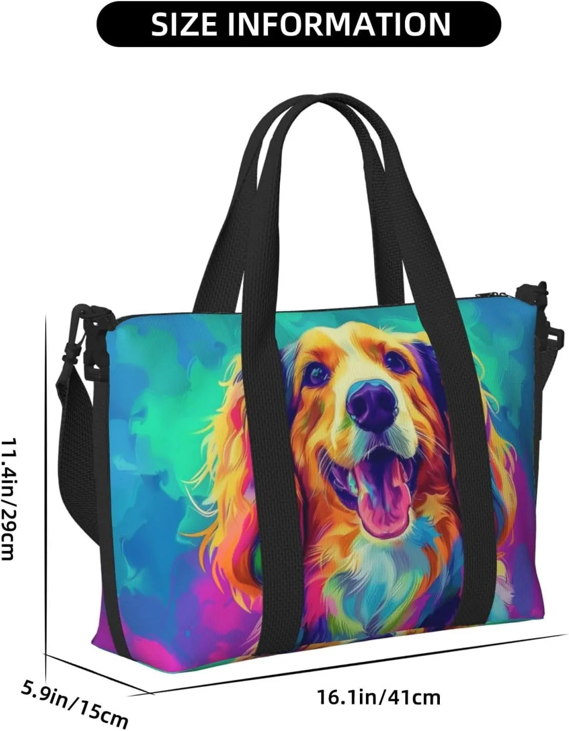 afghan hound dog print Travel Duffel Bag, Sports Tote Gym Bag, Swim Pool Bag Large Shoulder Tote Bag for Beach Weekender