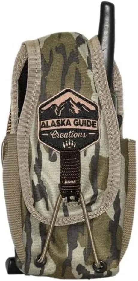 Alaska Guide Creations in-line Camo Accessory Pouch | Adapter GPS Radio Holder | One Size Fits Most Walkie Talkie Pack (Kryptek Highlander)
