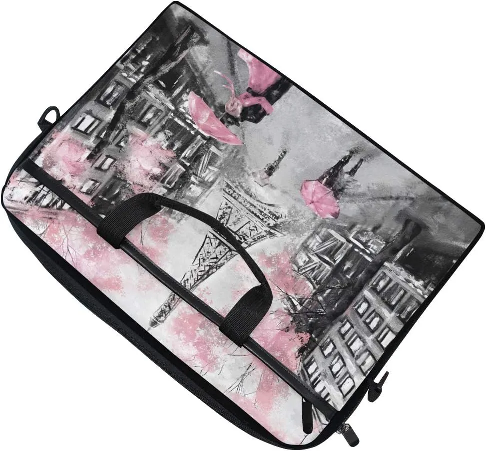 ALAZA Art Paris Eiffel Tower Laptop Case Bag Sleeve Portable/Crossbody Messenger Briefcase Convertible w/ Strap Pocket 15-15.4 inch, Back to School Gifts