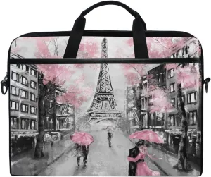 ALAZA Art Paris Eiffel Tower Laptop Case Bag Sleeve Portable/Crossbody Messenger Briefcase Convertible w/ Strap Pocket 15-15.4 inch, Back to School Gifts