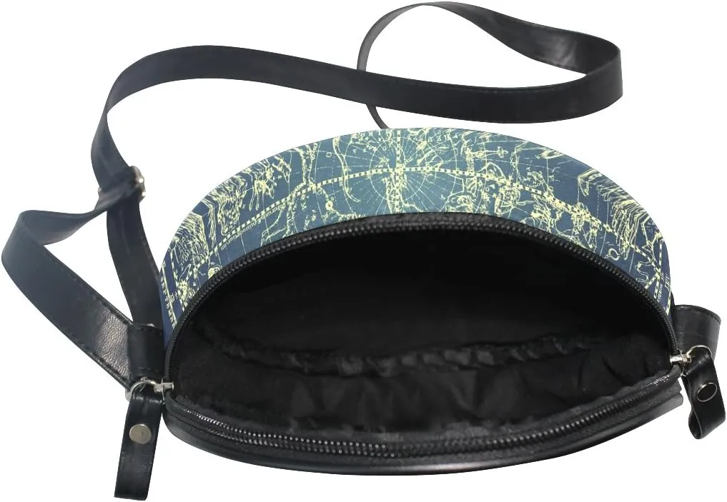 ALAZA Art Paris Eiffel Tower Painting Round Crossbody Bag Canvas Messenger Purse