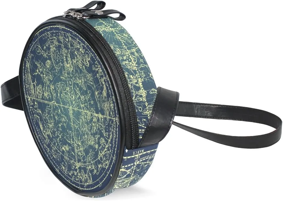 ALAZA Art Paris Eiffel Tower Painting Round Crossbody Bag Canvas Messenger Purse