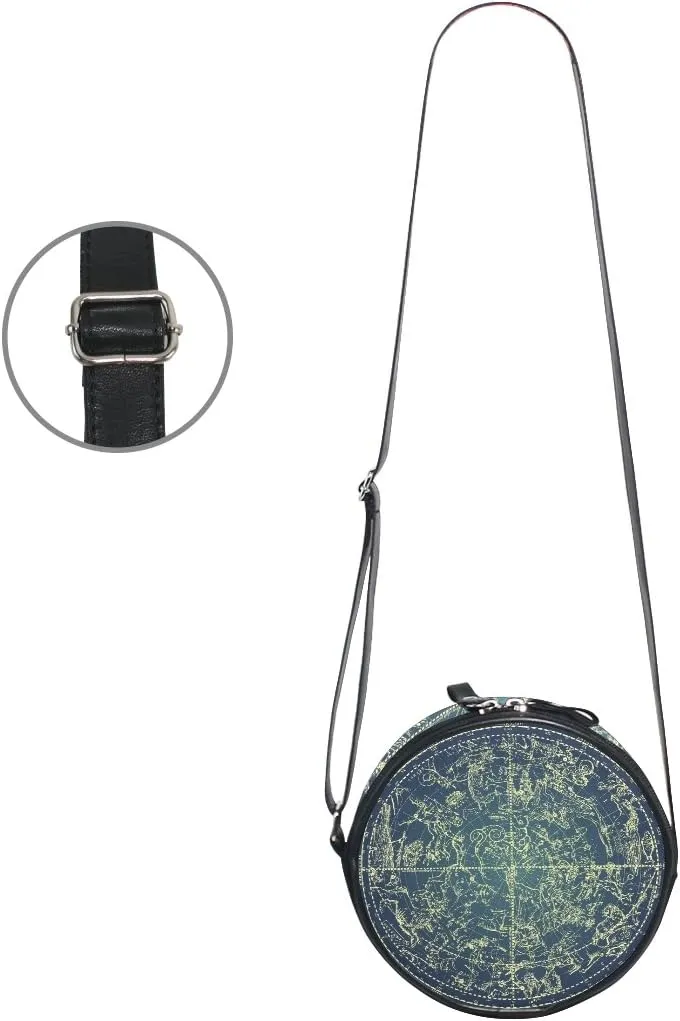 ALAZA Art Paris Eiffel Tower Painting Round Crossbody Bag Canvas Messenger Purse